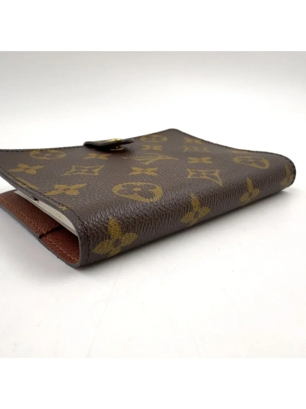 Louis Vuitton Agenda PM Monogram Leather Brown Pocket Bookcover Gold